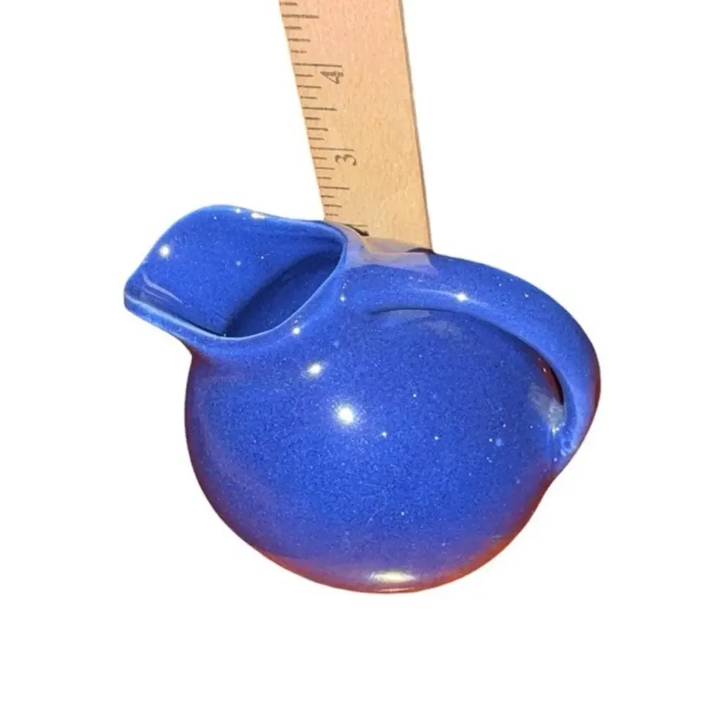 Cobalt Blue Studio Pottery Creamer‎ Mini Pitcher Stoneware Hand Thrown Farmhouse